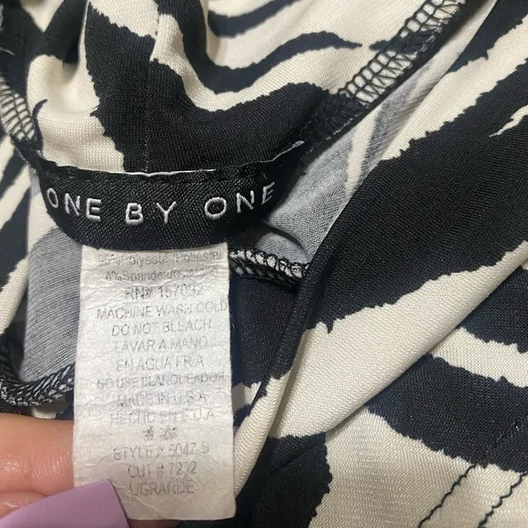 iHeartRaves Zebra Print Cutout Bodysuit - Picture 2 of 5